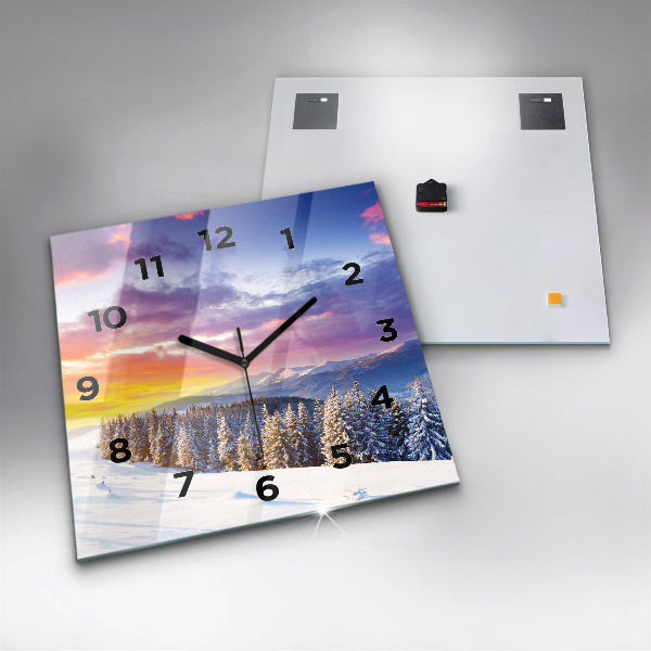 Square wall clock Winter Mountain Landscape