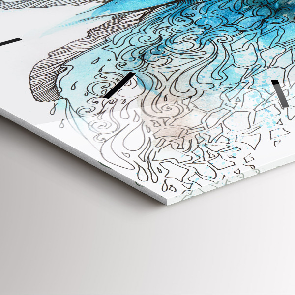 Square wall clock Butterfly face