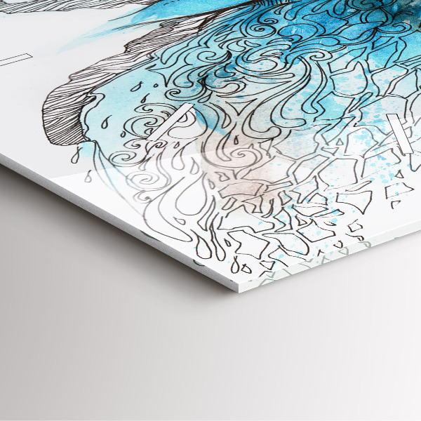 Square wall clock Butterfly face