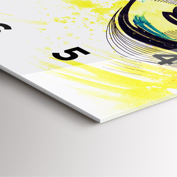 Square wall clock Eyes with glasses