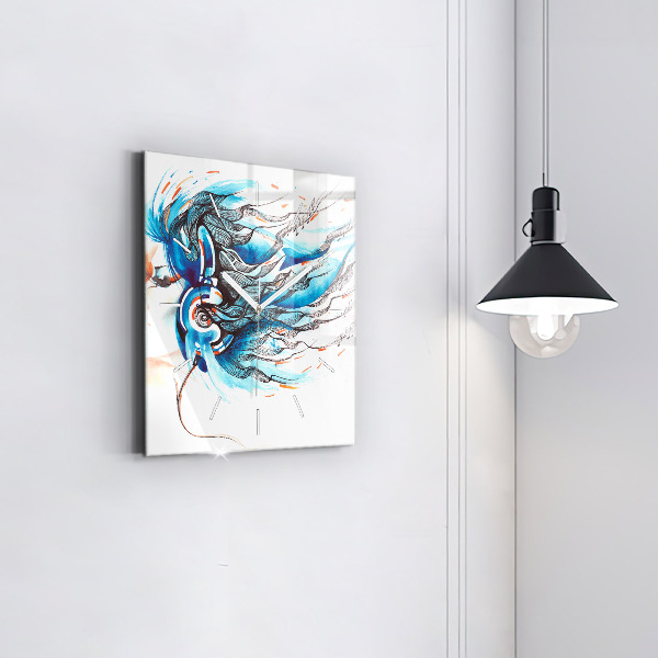 Square wall clock Illustration of a handset