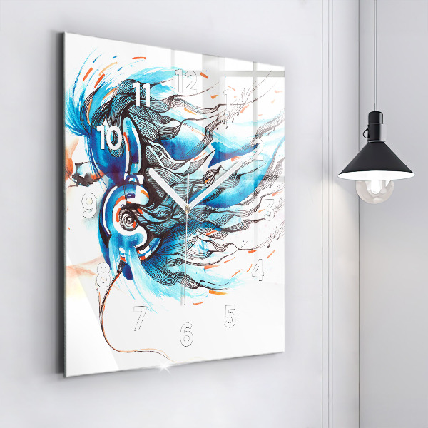 Square wall clock Illustration of a handset