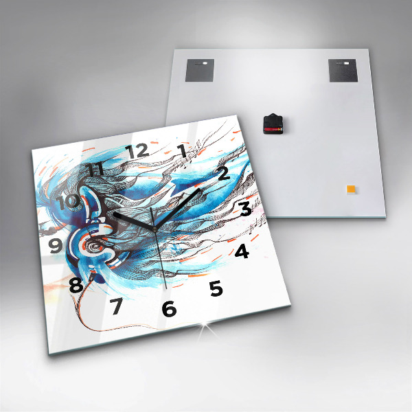 Square wall clock Illustration of a handset
