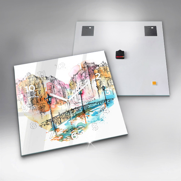 Square wall clock Painted Architecture