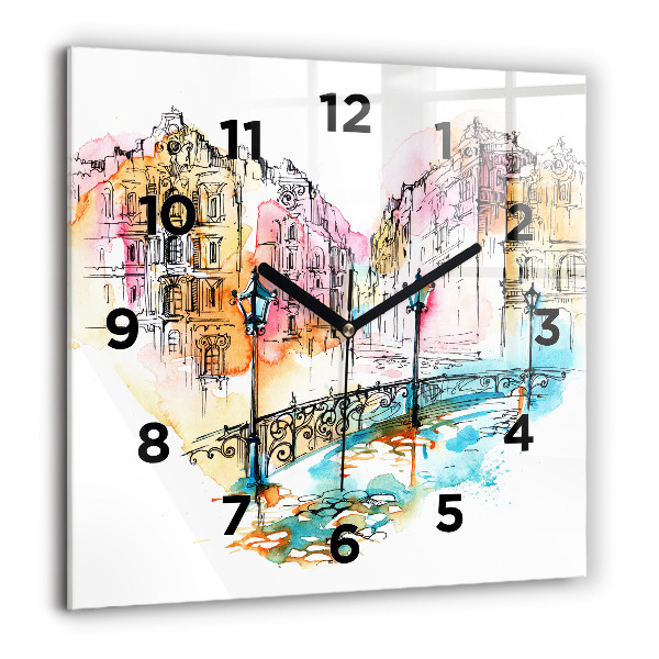 Square wall clock Painted Architecture