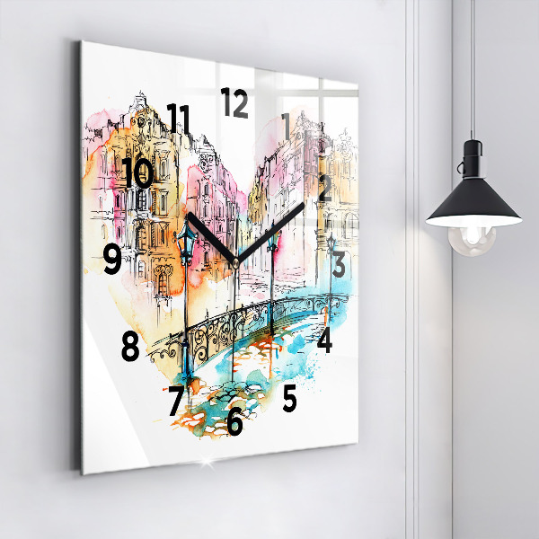 Square wall clock Painted Architecture