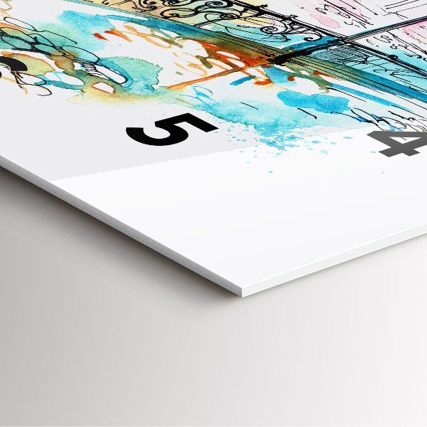 Square wall clock Painted Architecture