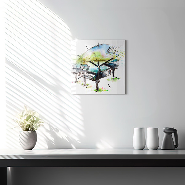 Square wall clock Illustration 4 Seasons