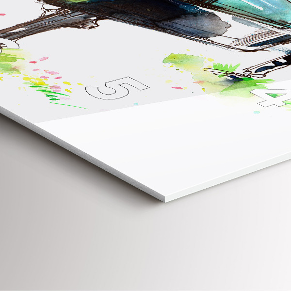 Square wall clock Illustration 4 Seasons