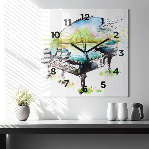 Square wall clock Illustration 4 Seasons