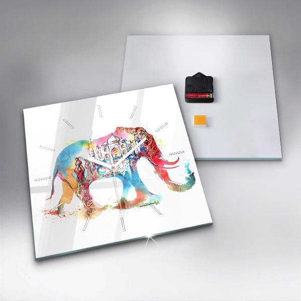 Square wall clock Indian Culture