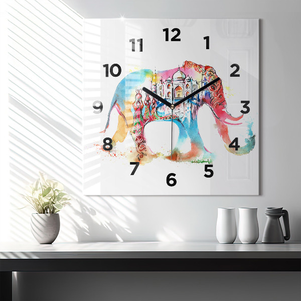 Square wall clock Indian Culture