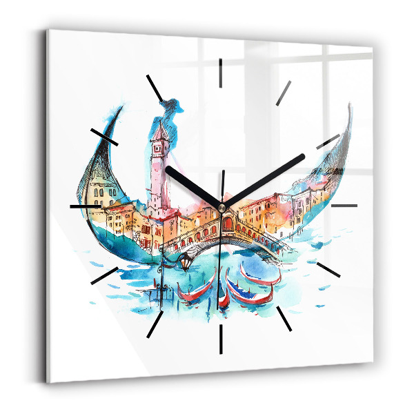 Square wall clock Italy - Venetian Gondola
