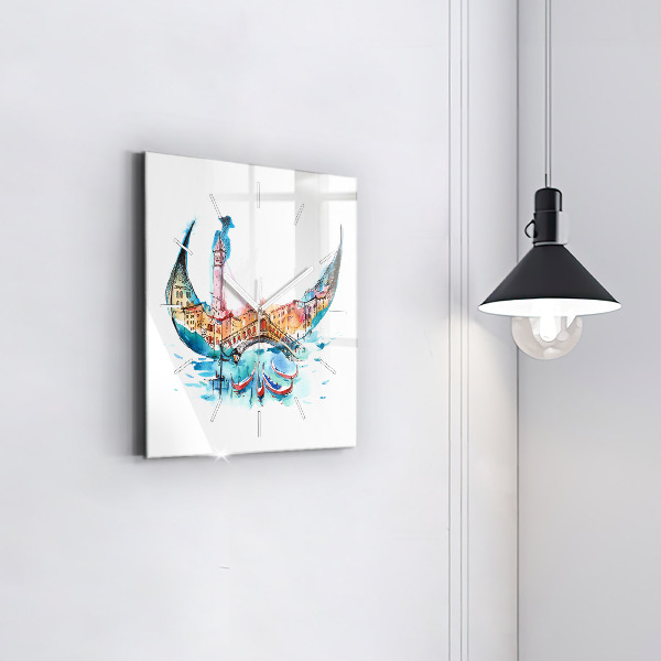Square wall clock Italy - Venetian Gondola