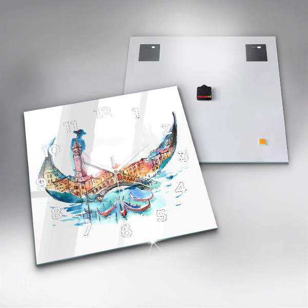 Square wall clock Italy - Venetian Gondola