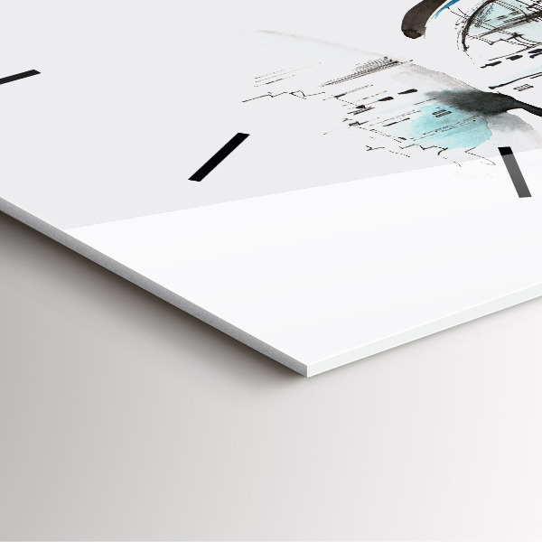Square wall clock City in glasses
