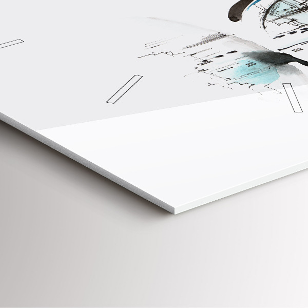 Square wall clock City in glasses