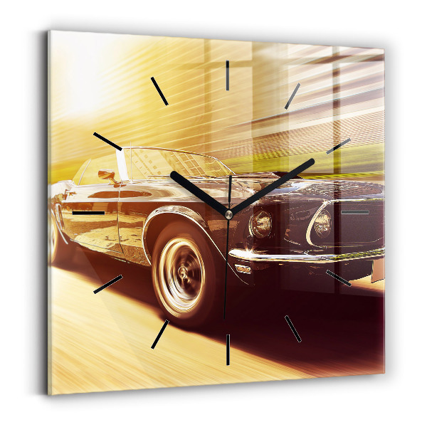 Square wall clock Classic old car