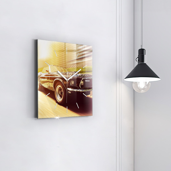 Square wall clock Classic old car