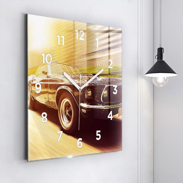 Square wall clock Classic old car