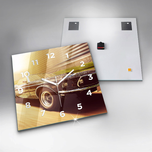Square wall clock Classic old car
