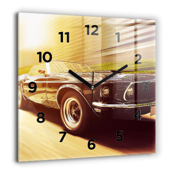 Square wall clock Classic old car