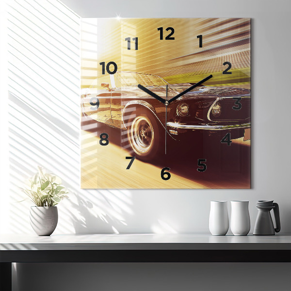 Square wall clock Classic old car
