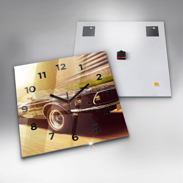 Square wall clock Classic old car