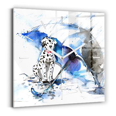 Square wall clock Dalmatian and Umbrella