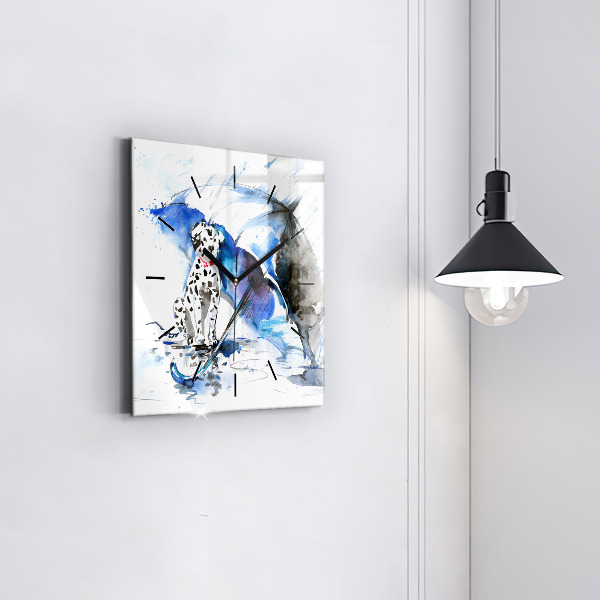 Square wall clock Dalmatian and Umbrella