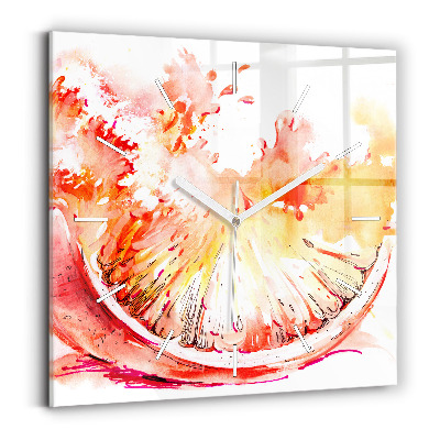 Square wall clock Painted orange