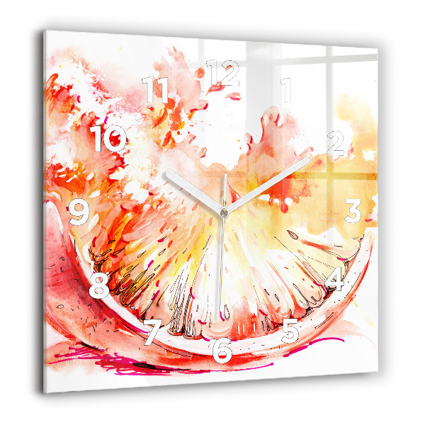 Square wall clock Painted orange