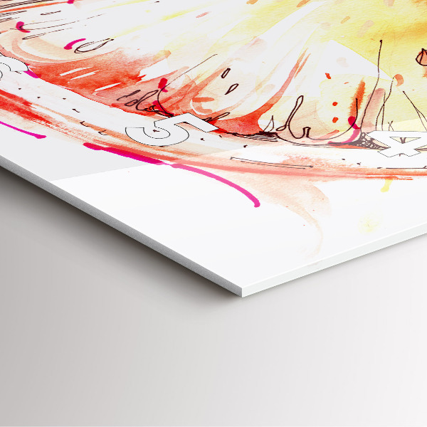 Square wall clock Painted orange