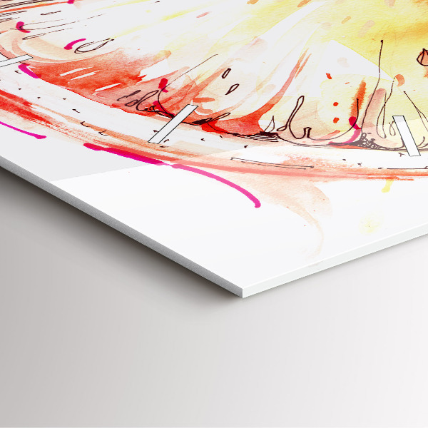 Square wall clock Painted orange