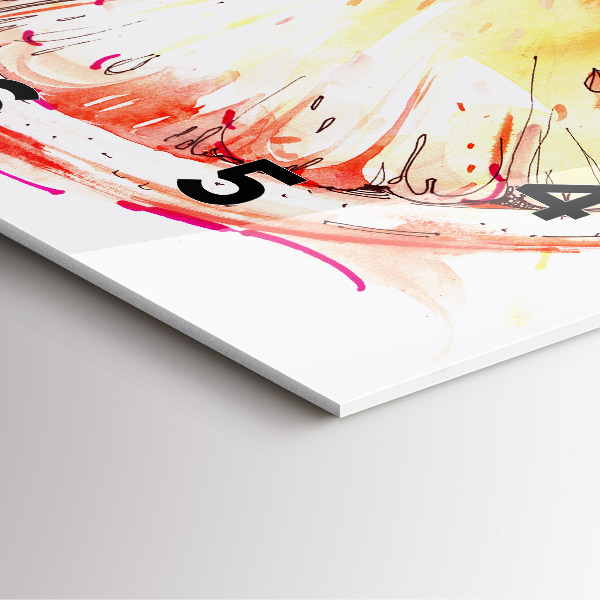 Square wall clock Painted orange