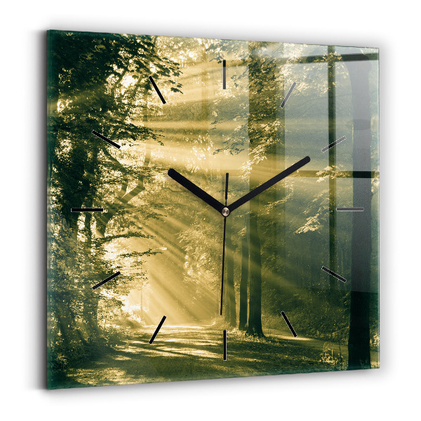 Square wall clock Sun Rays Forest