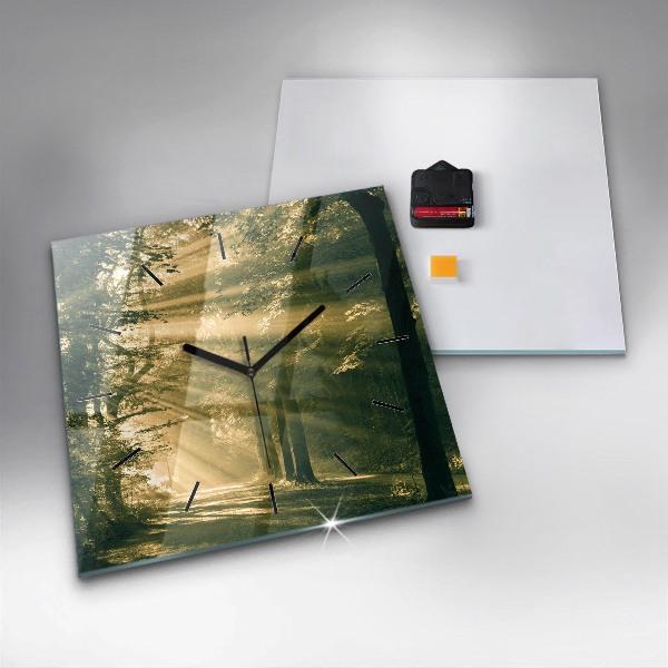Square wall clock Sun Rays Forest