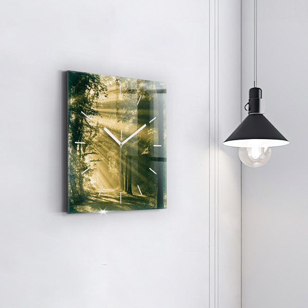 Square wall clock Sun Rays Forest