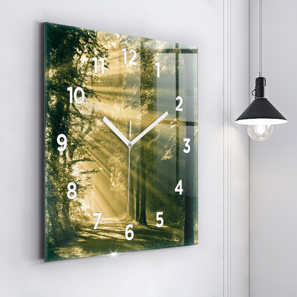 Square wall clock Sun Rays Forest