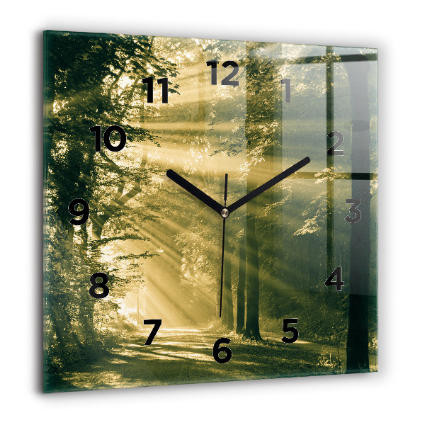 Square wall clock Sun Rays Forest