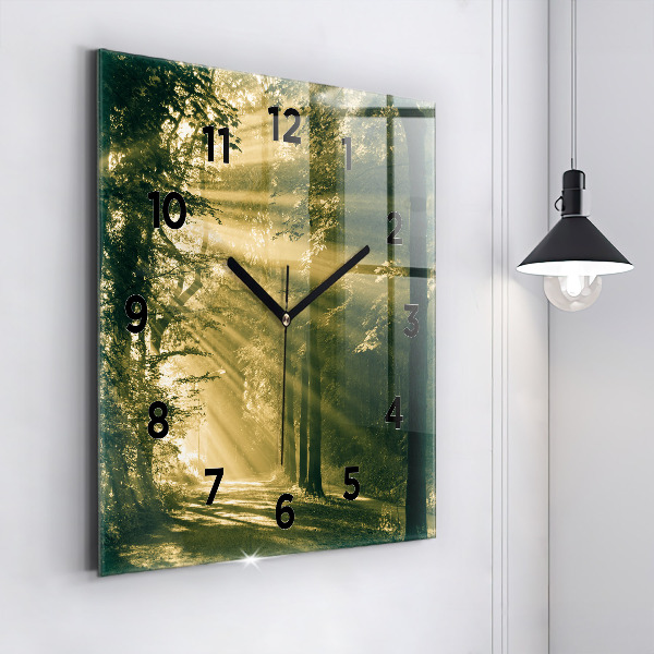 Square wall clock Sun Rays Forest