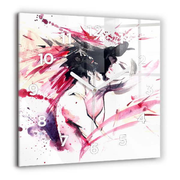 Square wall clock Lovers abstraction