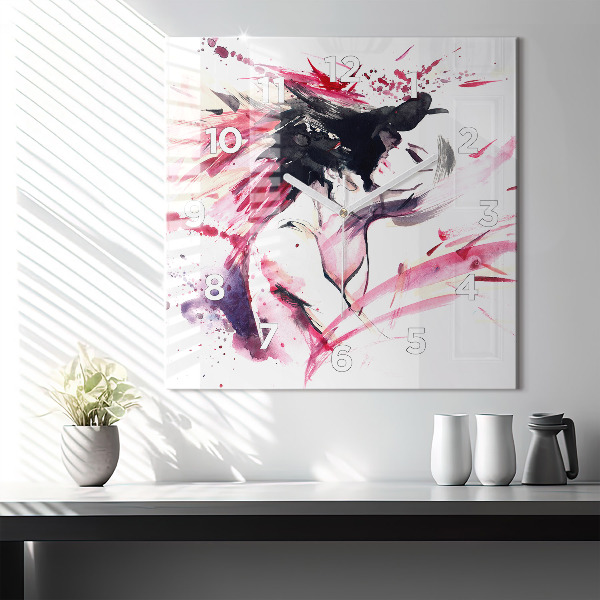 Square wall clock Lovers abstraction