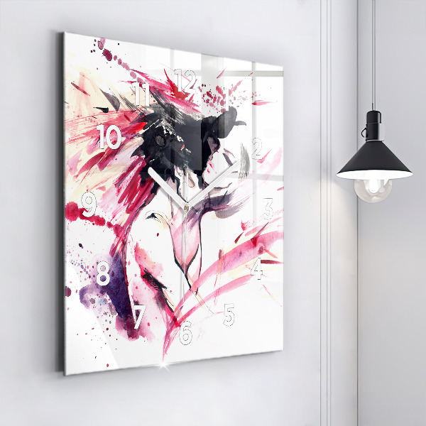 Square wall clock Lovers abstraction