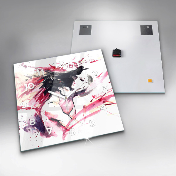 Square wall clock Lovers abstraction