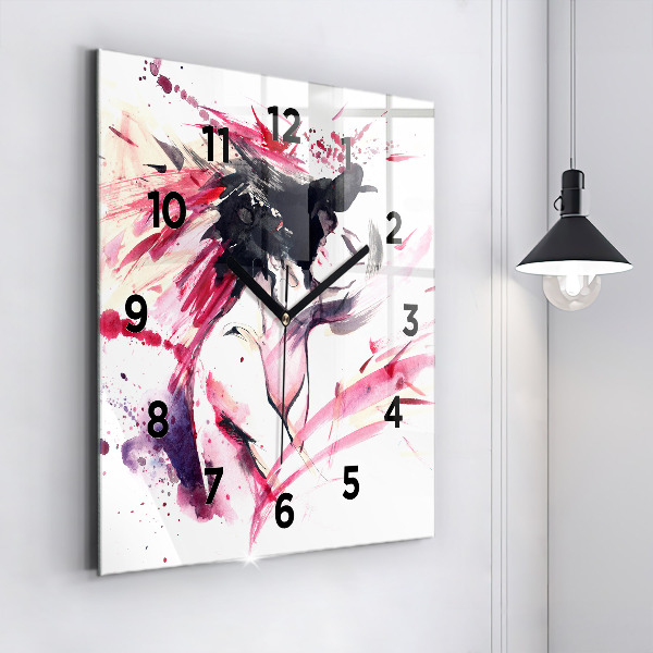 Square wall clock Lovers abstraction