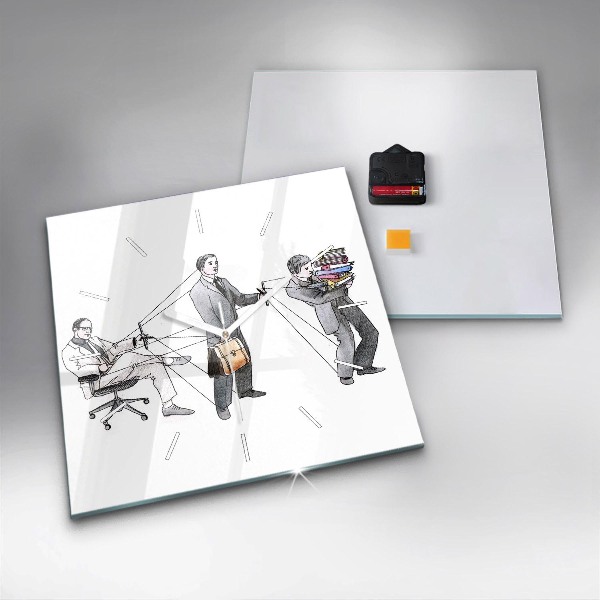 Square wall clock Puppet People