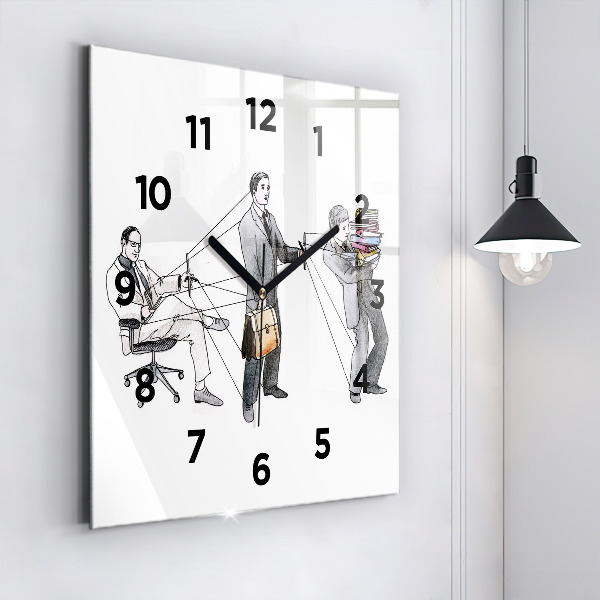 Square wall clock Puppet People
