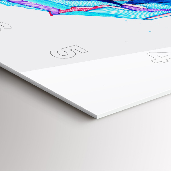 Square wall clock Skier