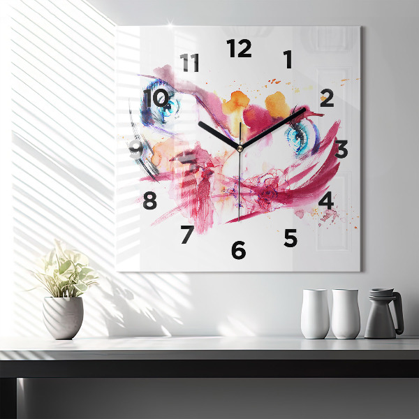 Square wall clock Romantic couple